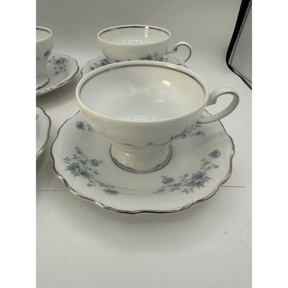 Johann Haviland China Blue Garland Cup And Saucer Bavaria Germany Set of 8 - Picture 2 of 8